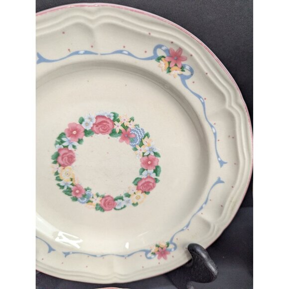 Tienshan Stoneware Cottage Floral 7 3/4 Inch Salad Plate Set of 4 - Picture 4 of 11